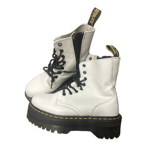 Dr. Martens Jadon White Platform Boots.
